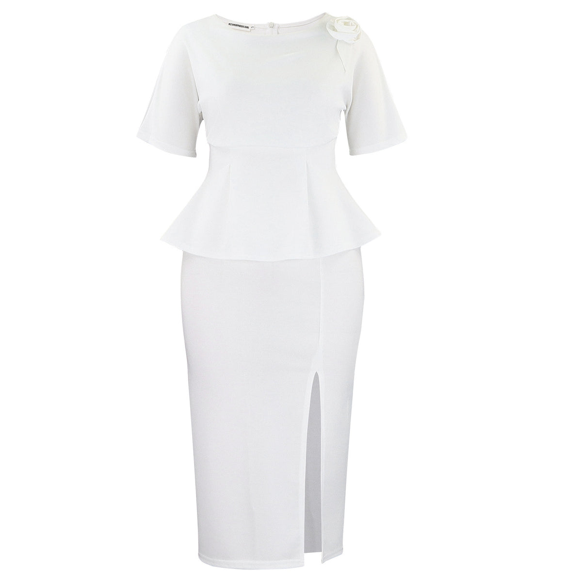Ruffle Sleeve Slit Bodycon Dress