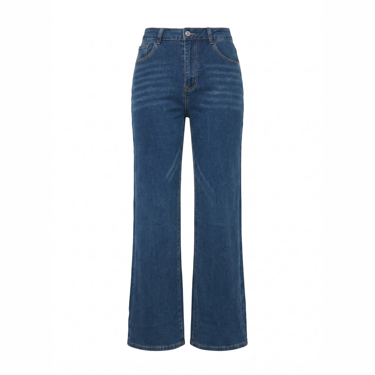 High Waist Relaxed Wide Leg Blue Jeans