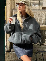 Reversible Fleece Drawstring Jacket-boutique