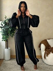 Cropped Track Jacket and Jogger Pants Set