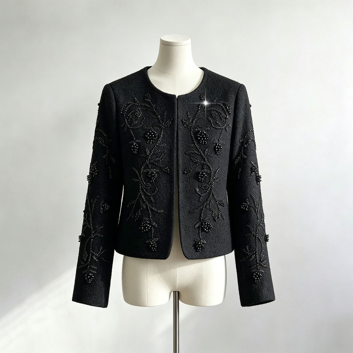Embroidered Tweed Cardigan Jacket-boutique