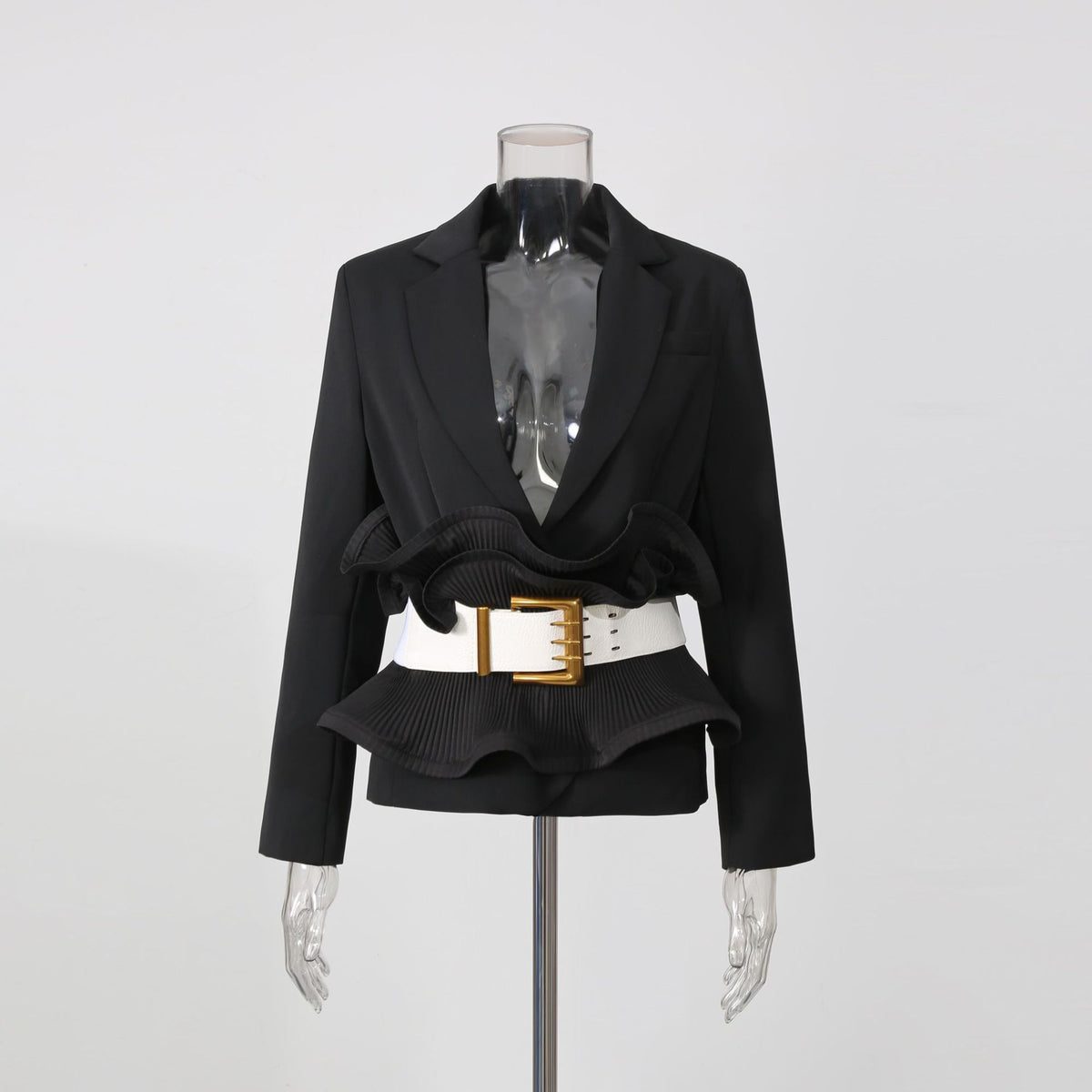 Wide Belt Tailored Blazer for Women-boutique