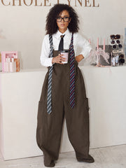Cargo Pocket Wide Leg Overalls