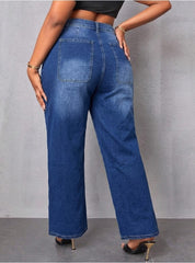 Women's High Waist Vintage Wide Leg Jeans