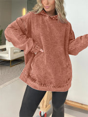 Oversized Hooded Denim Sweatshirt