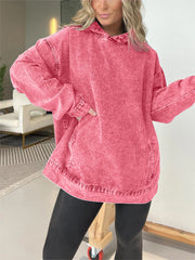 Oversized Hooded Denim Sweatshirt