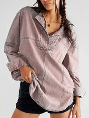 Slim Fit Long Sleeve Denim Shirt