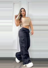 High Waist Utility Cargo Pants
