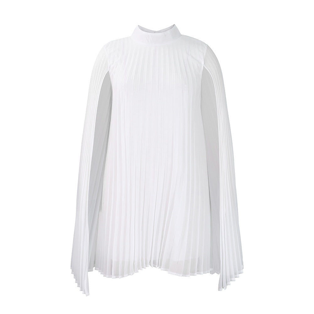 Chiffon Batwing Sleeve Cape Dress