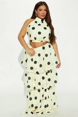 Polka Dot Top and Tiered Skirt Set