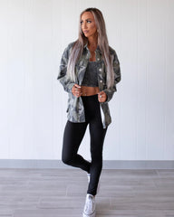 Camouflage Print Relaxed Jacket