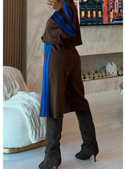 Zip Jacket and Side Stripe Culotte Pants Set