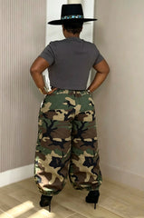 Vintage Camo Denim Balloon Pants