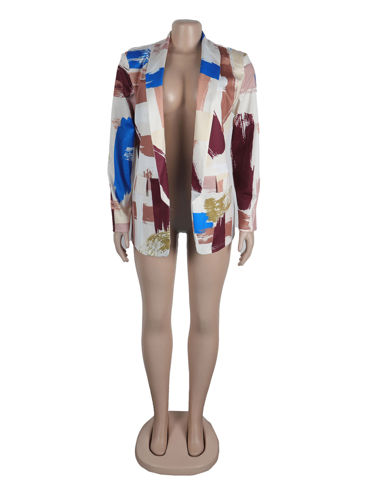 Fashion Print Long Sleeve Casual Blazer