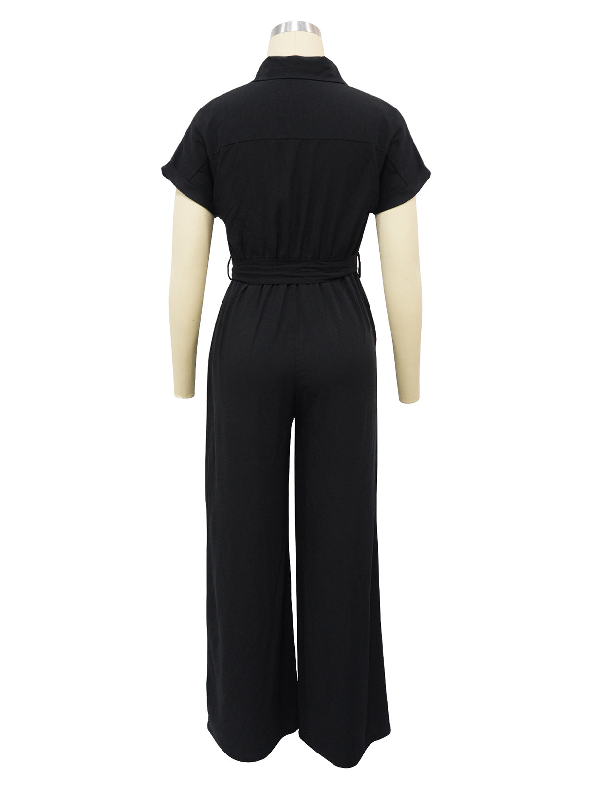 Casual Flax Pocket European Style Jumpsuit