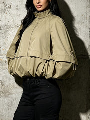 Stand Collar Cape Jacket-boutique