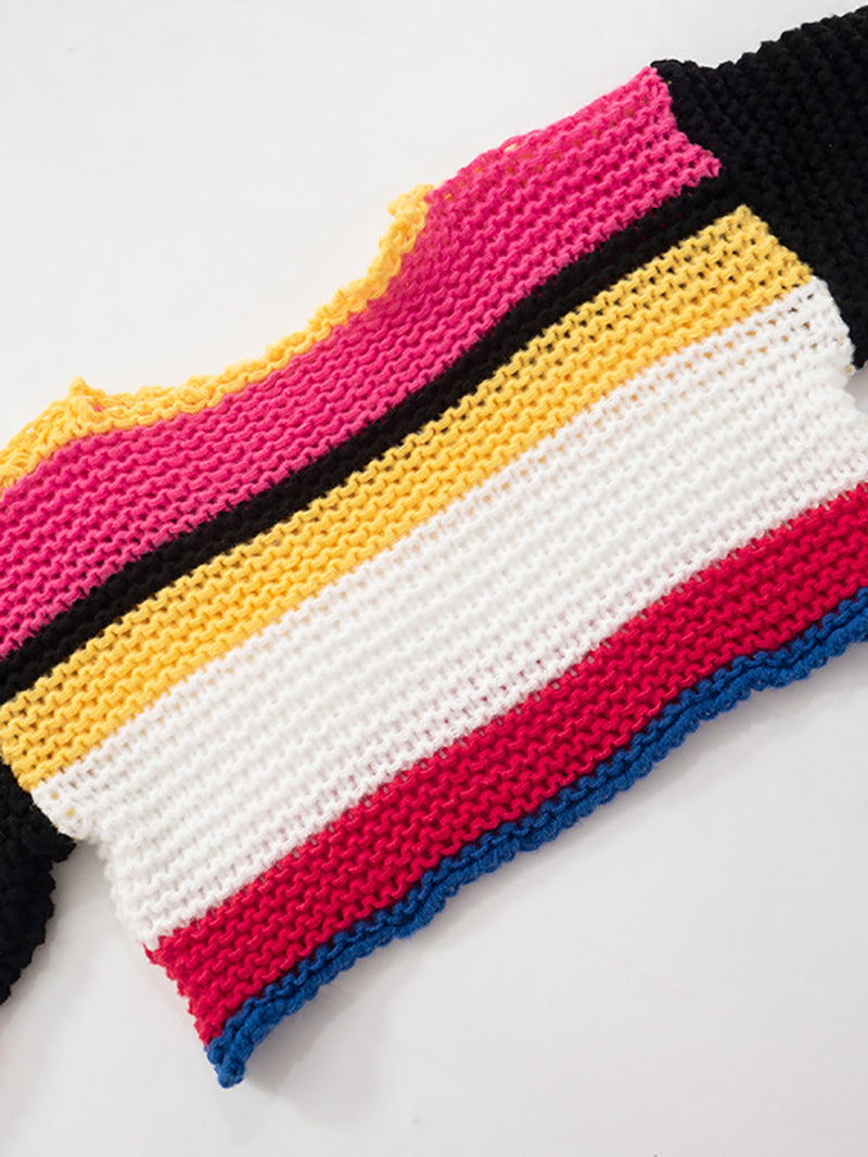 The Rainbow Stripe Chunky Knit Sweater