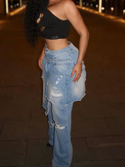 Casual Stretch Ripped Straight Jeans