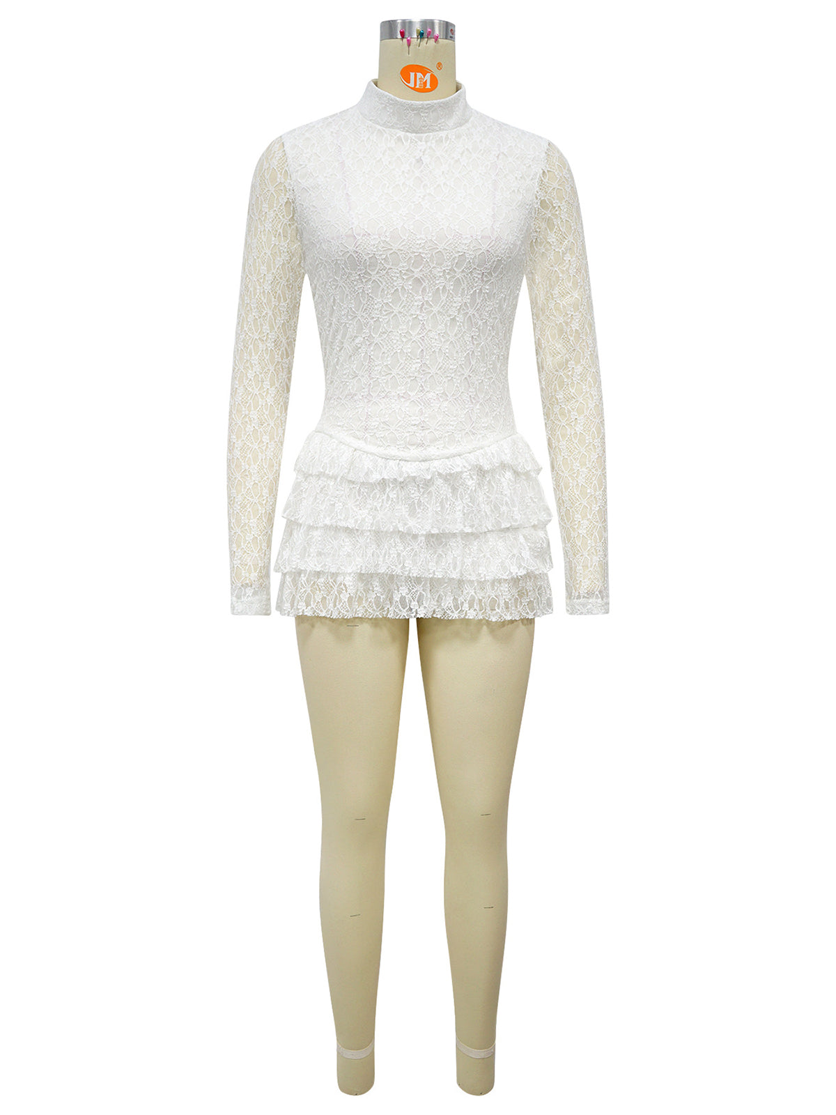 Sexy Lace Ruffle Mesh Bodycon Romper