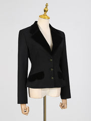 Fashion Metal Button Slim Blazer