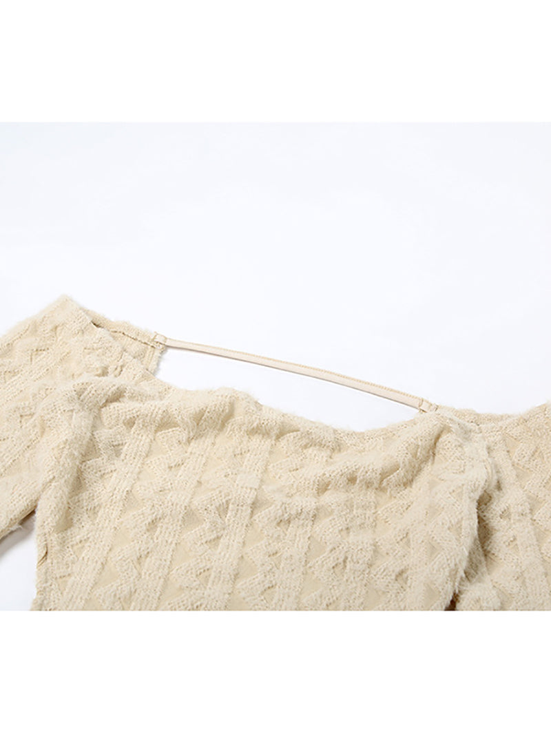 Sexy Off Shoulder Backless Knit Romper