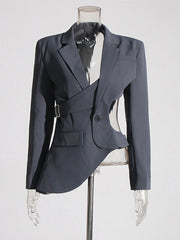 Sexy Asymmetrical Hollow out Blazer
