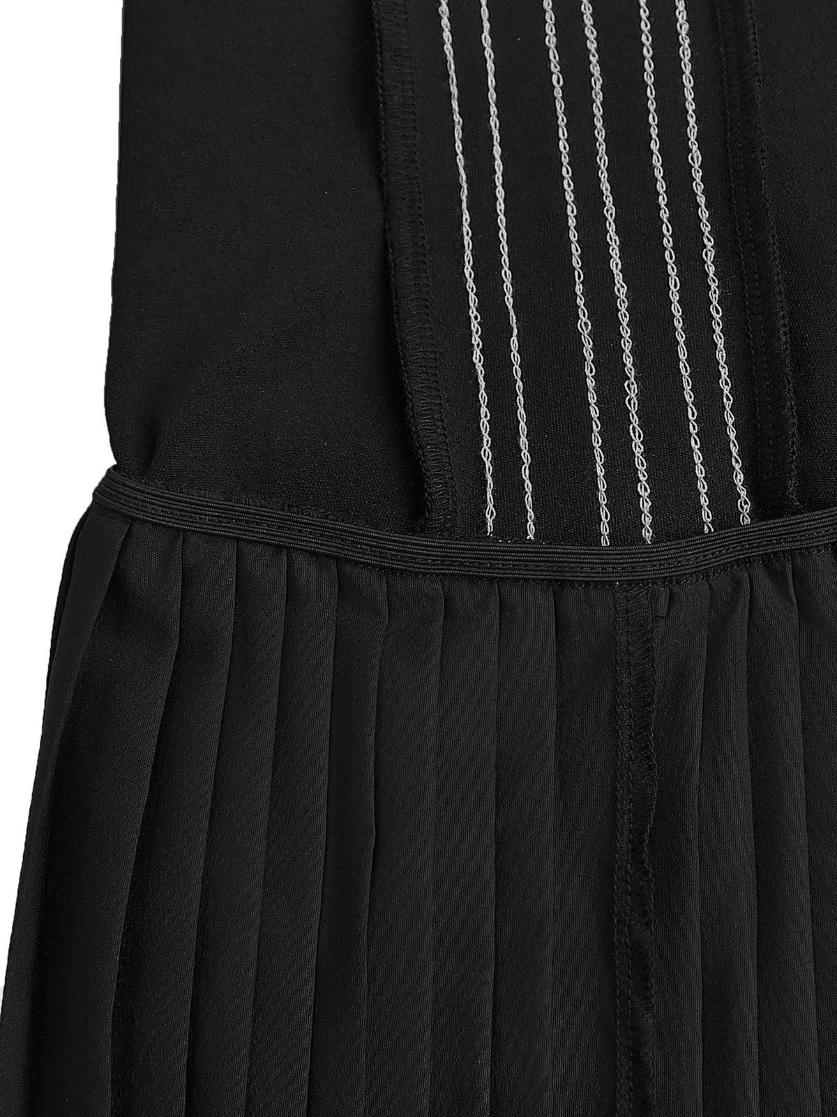 Casual Sleeveless O Neck Patchwork Pleated Mini Dress