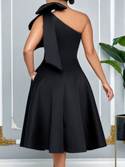 Sexy One Shoulder Bowknot Elegant Party Evening Dress