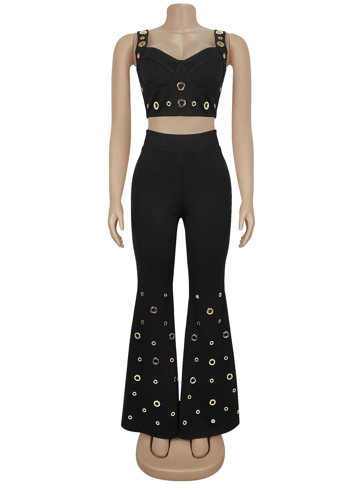 Sexy Sleeveless Tube Vest Wide Leg Pant Two Piece Set