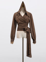 Irreplaceable Hooded Tie Waist Bandage Top