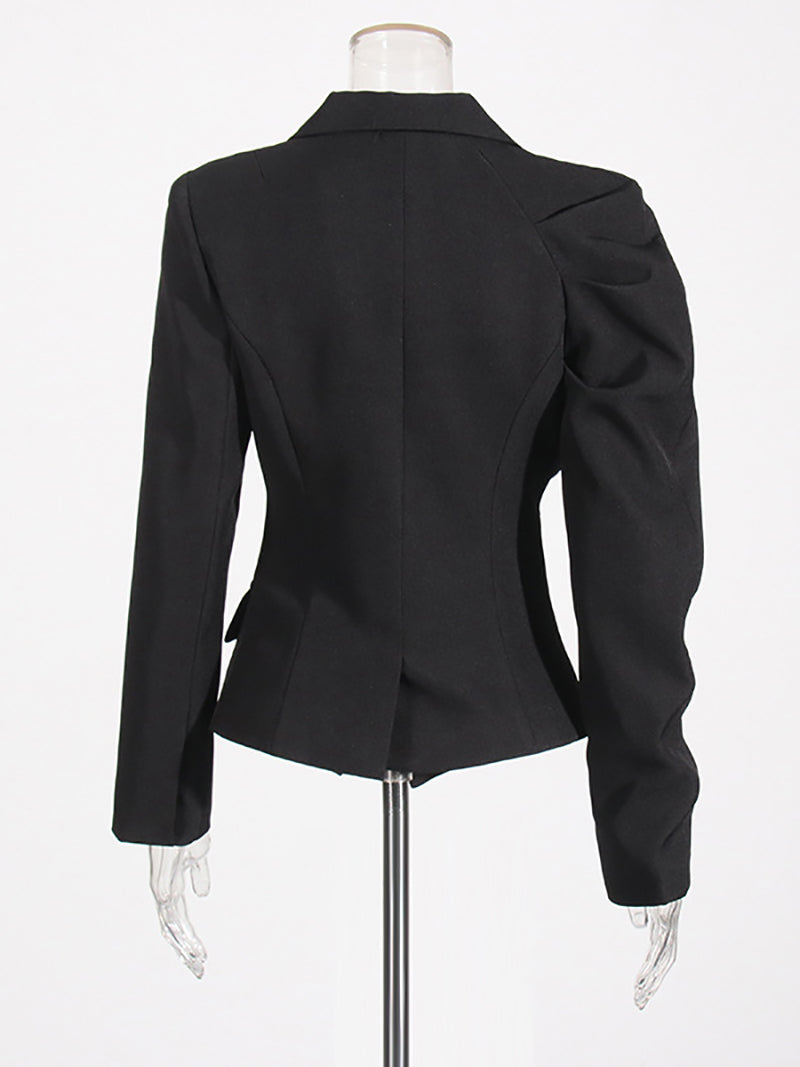 BOUTIQUE Asymmetric Irregular Pleated Blazer