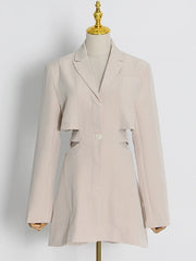 Cutout Waist Tailored Blazer-boutique