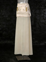 High Waist Satin A-line Draped Mesh Maxi Skirt