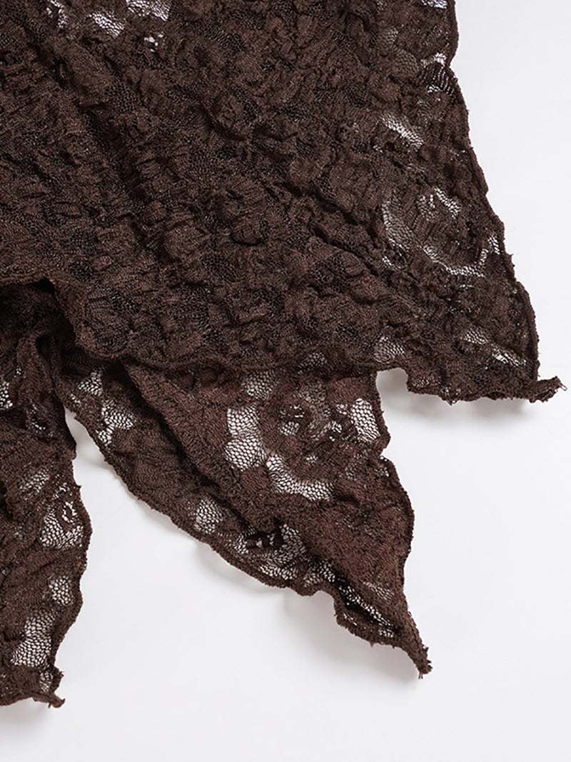 Elegant Lace V Neck Button Up Ruffles Slim Blouse