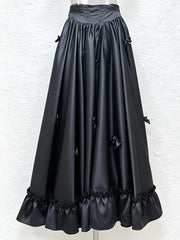 Bow Corset Waist Maxi Skirt