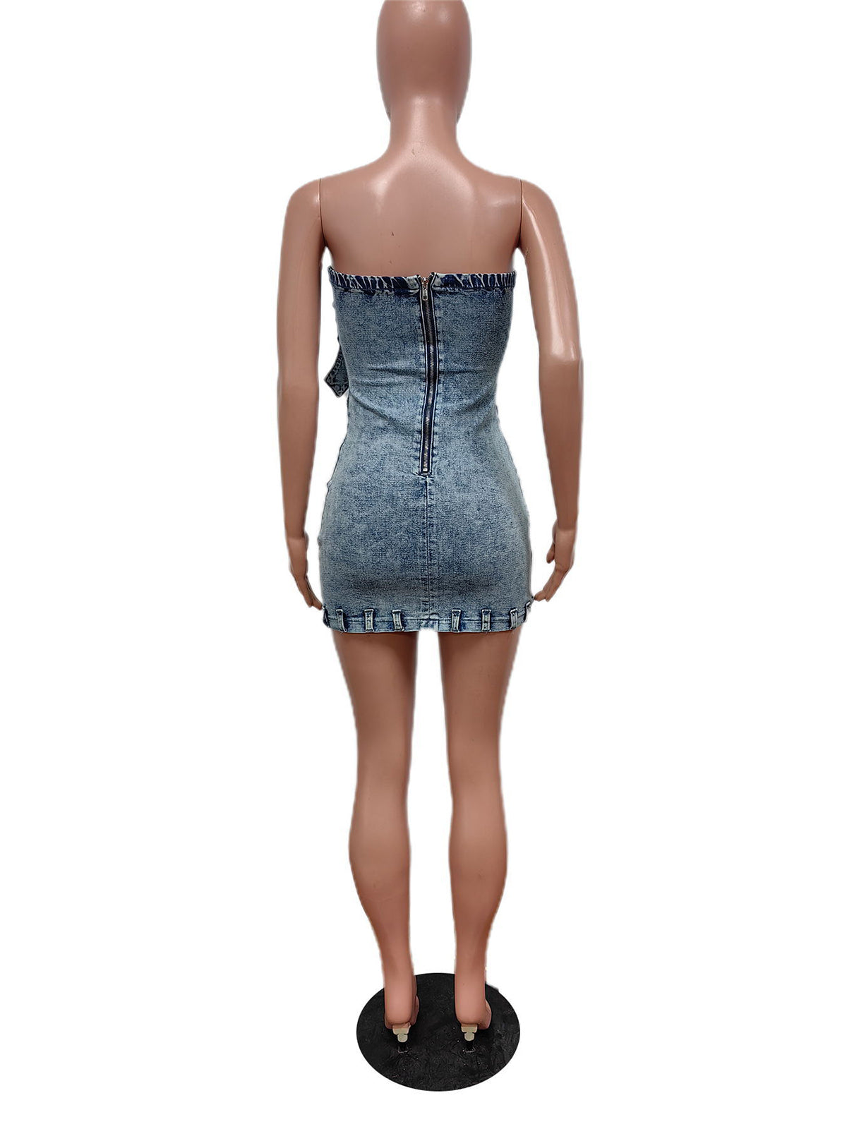 Sexy Strapless Slim Denim Dress