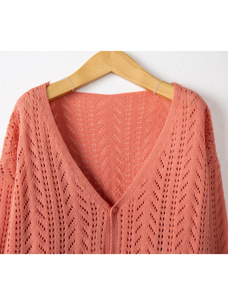 Casual Knit Crochet Button Cardigan Sweater