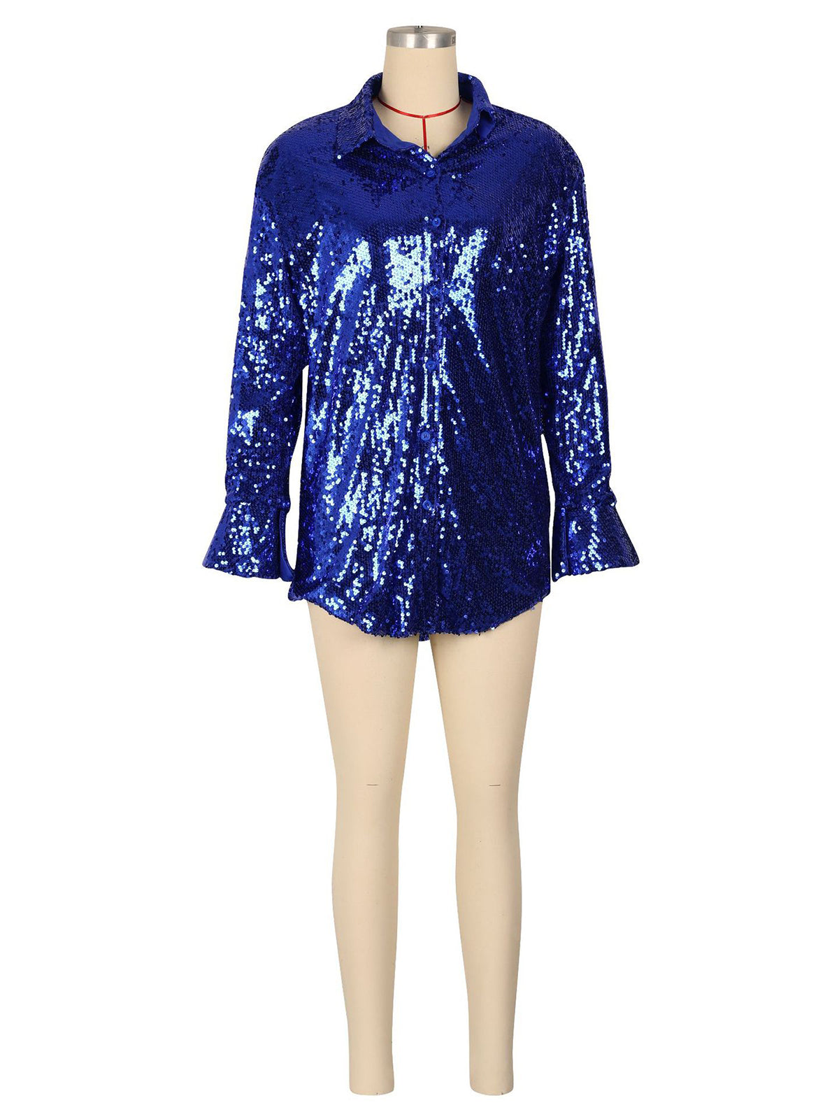 Casual Button Up Sequin Shirt Jacket