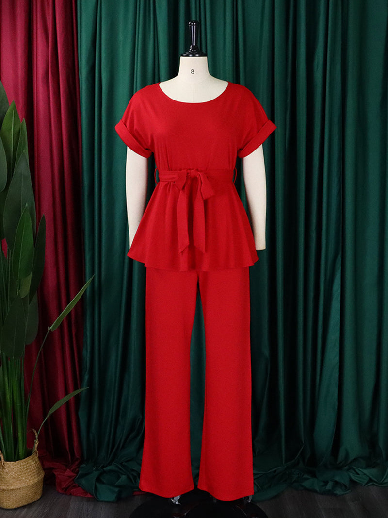 Elegant Bandage Top And Wide Leg Pants Sets