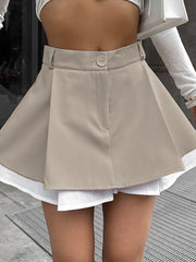Fashion Loose Casual High Waist Pleated Skirt