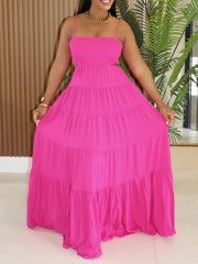 Sexy Cutout Sling Big Swing Maxi Dress