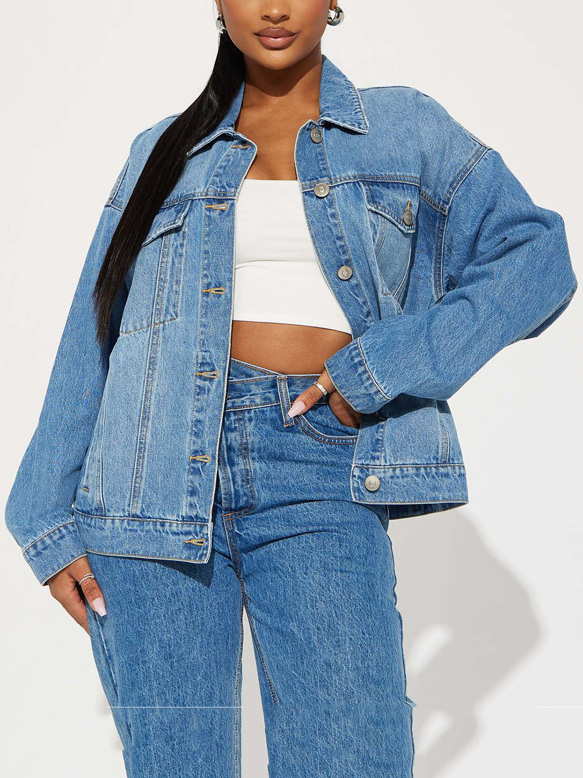 Fashion Loose Casual Denim Jacket Coat