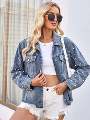 Pearl Washed Long Sleeve Denim Jacket