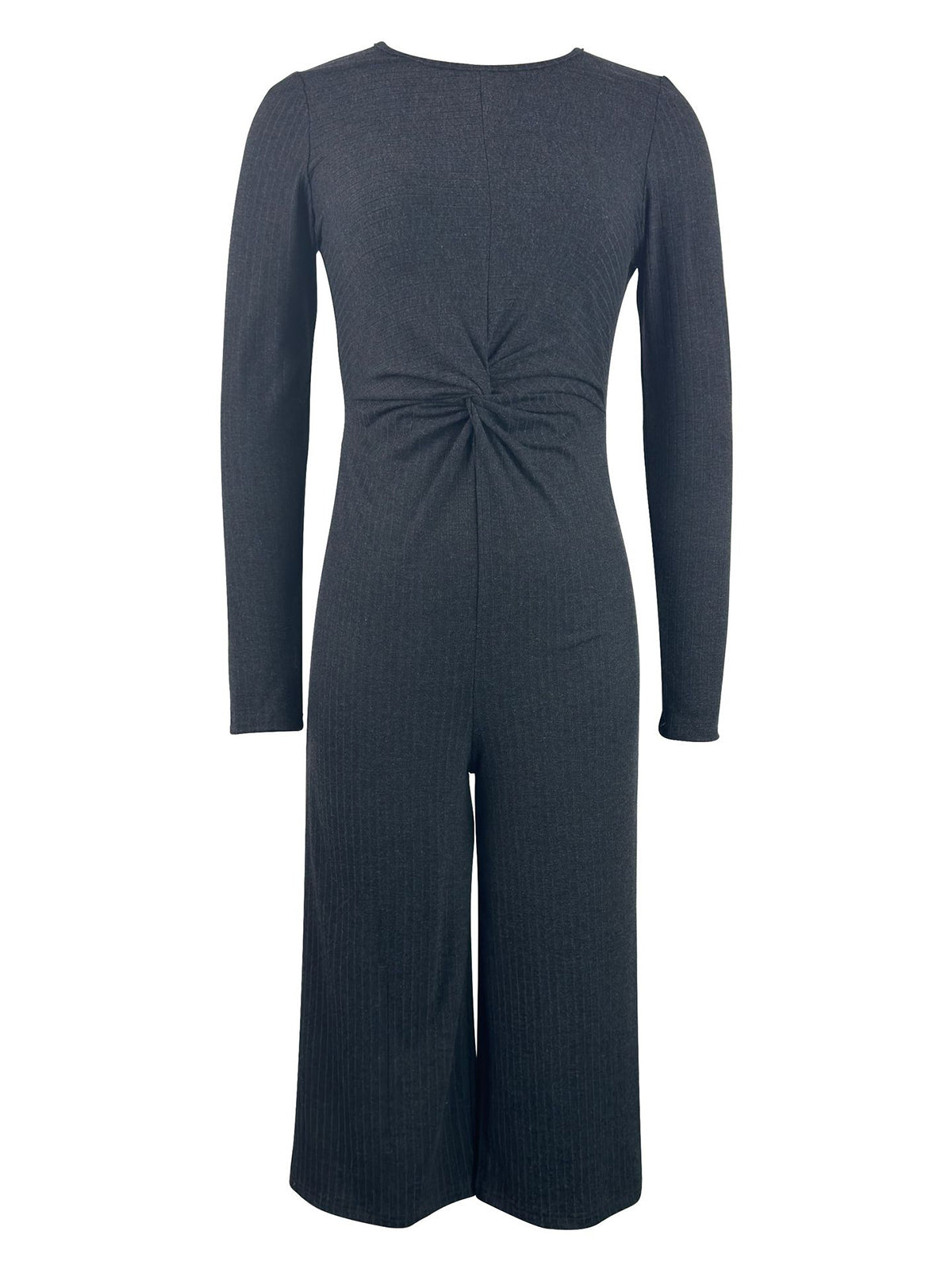 Round Neck Long Sleeve Wide leg Jumpsuit