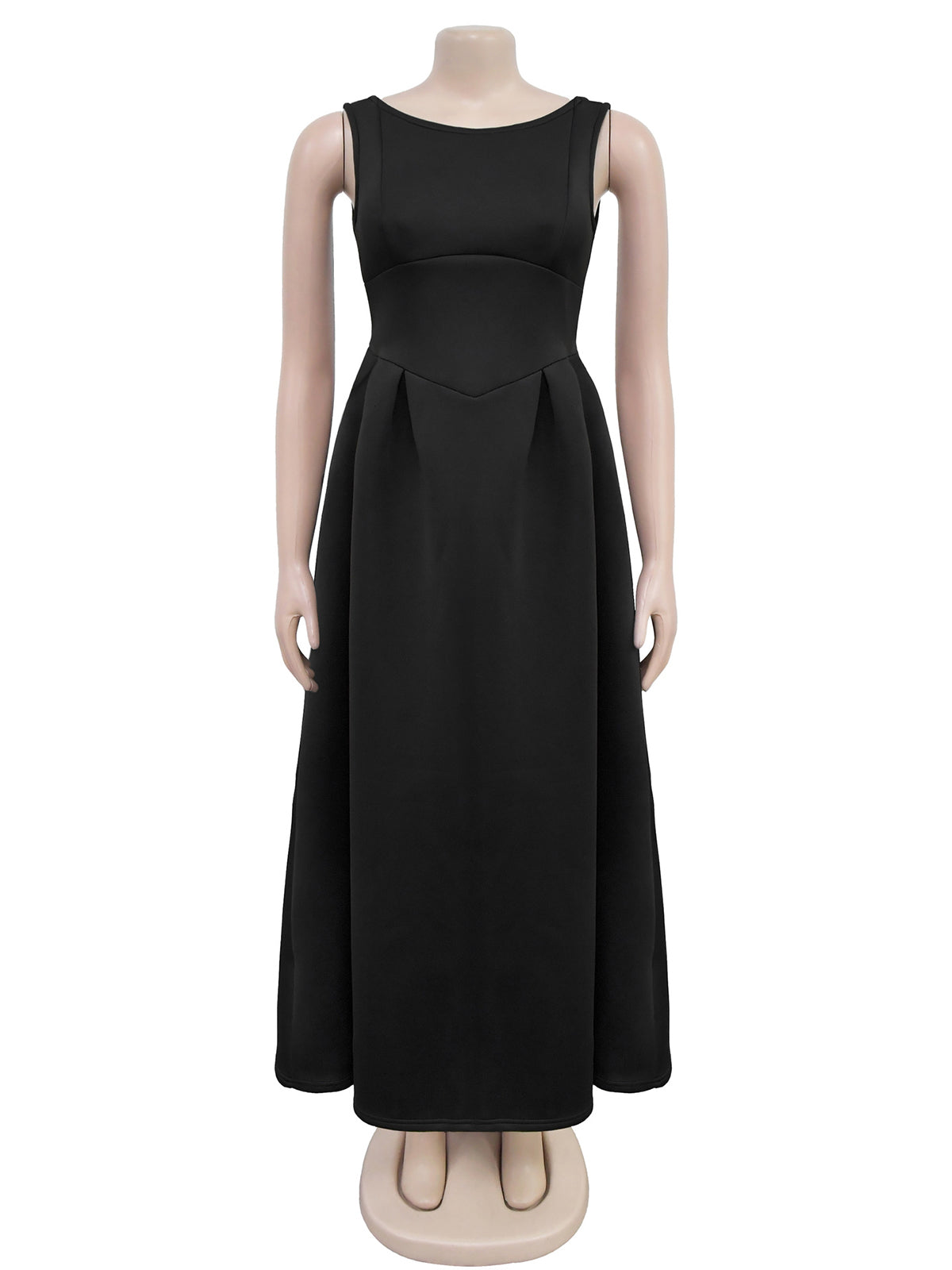 Retro Sleeveless Backless Pleated Party Dress