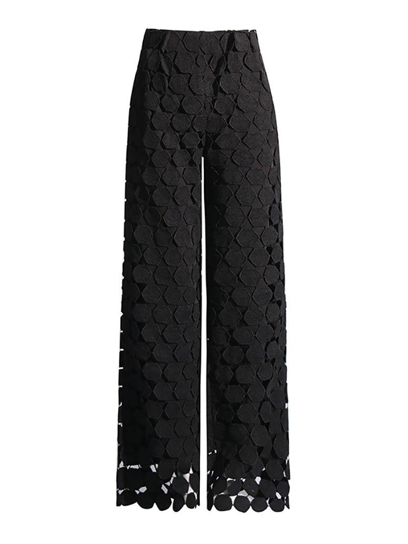 Casual Tassels Hollow out Wide Leg Pants