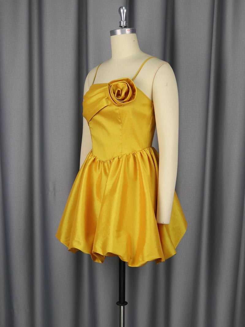 Elegant Spaghetti Straps Backless Party Mini Dress