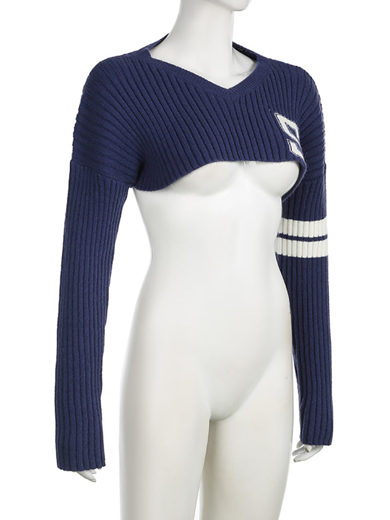 Sport Shrug Long Sleeve Knit Crop Top