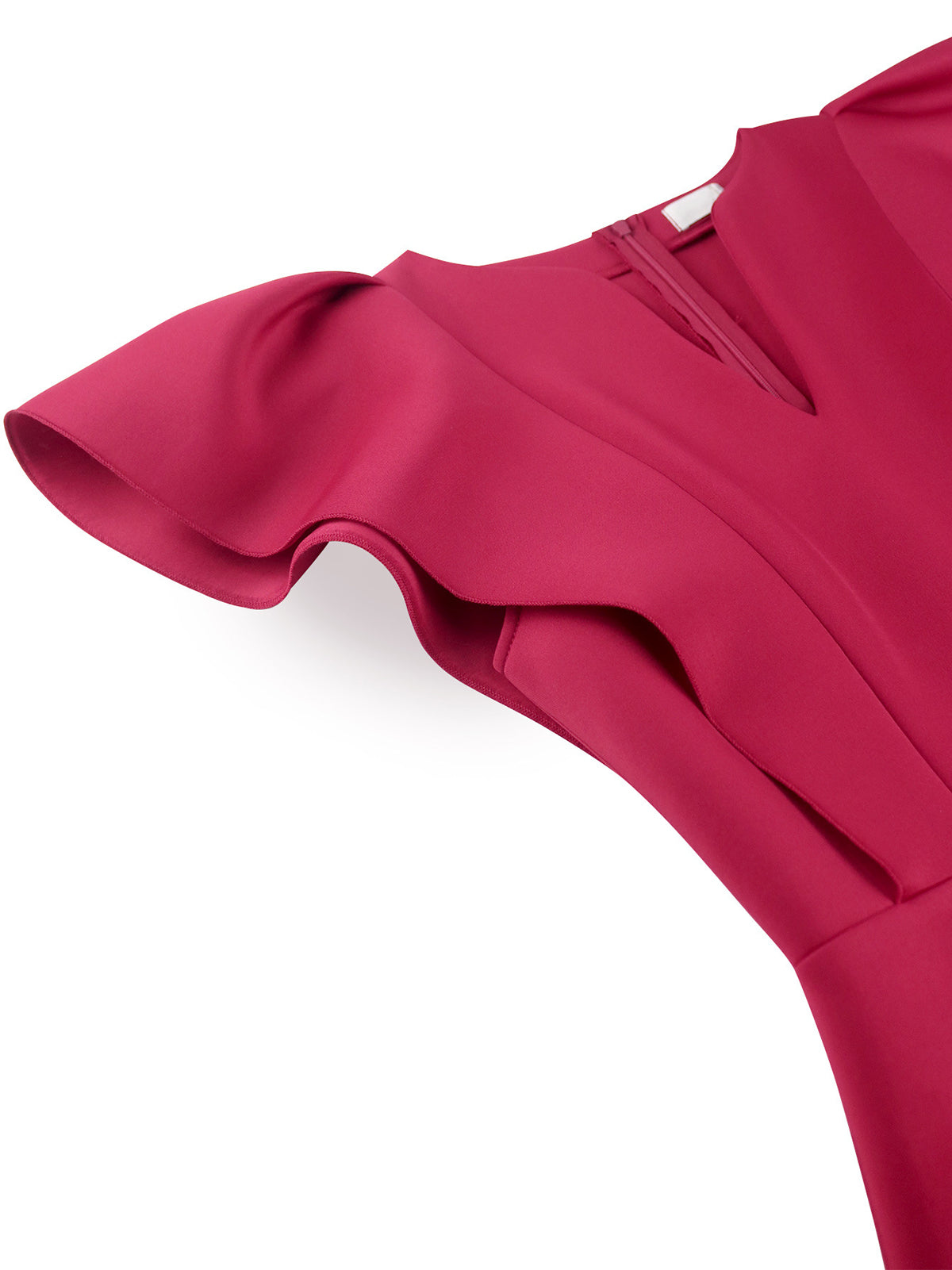 Elegant Asymmetrical Cinched Waist Ruffles Slit Dress