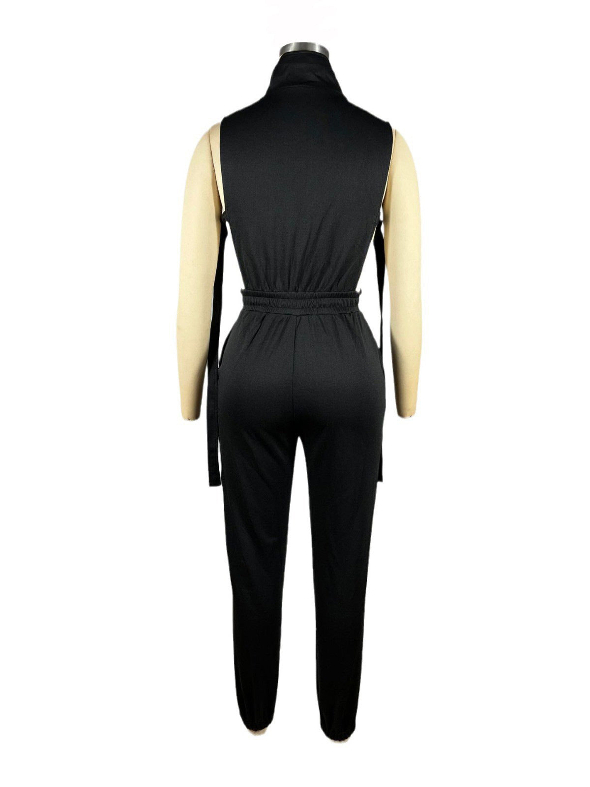 Casual Solid Flap Pocket Cargo Jumpsuit